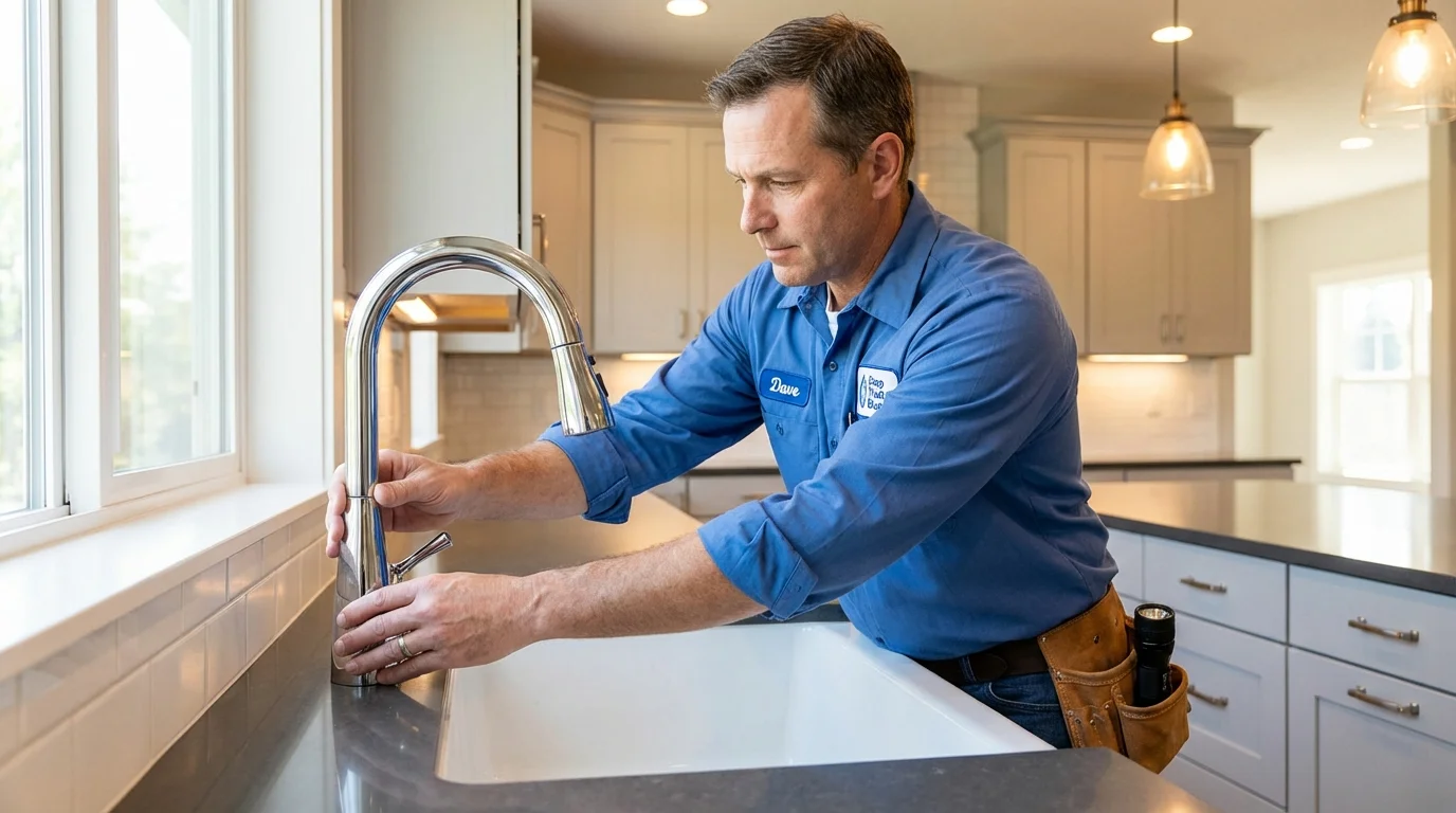 Kitchen faucet installation by Johns Plumbing LLC in Greenup